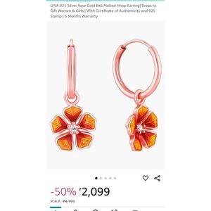 92.5 GIVA Rose Gold Drop Hoops