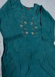 Elegant Teal Embroidered Kurta
