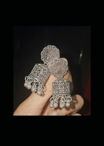 Silver Jhumka Earrings