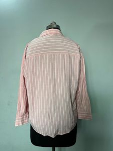 Pink Striped Oversized Shirt