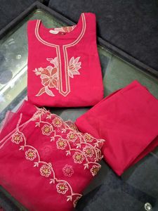 Elegant Pink Embroidered Kurta Set