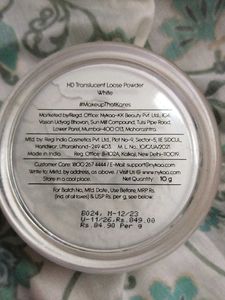 hd translucent loose powder white.
