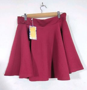 Maroon Colour Short Skirt