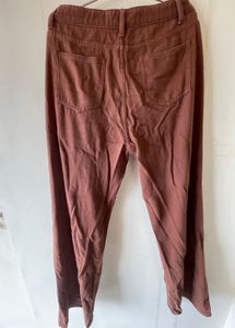 Brown Baggy Pants With Pink Hearts