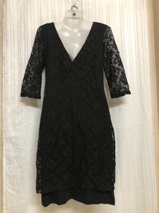 Noisy May Black Lace Midi Dress