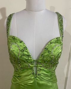 Lime Green Embellished Gown