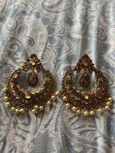 Gold Tone Statement Earrings brand New