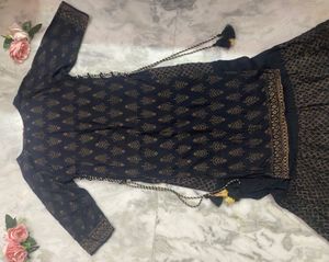 Black Printed Kurta