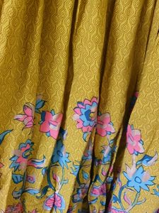 A-line Kurta with printed waistcoat