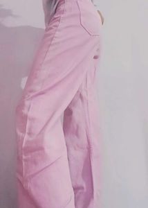 Lavender High Waist Wide Leg Denim Pants