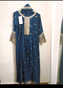 Anarkali Kurti Pant Dupatta Set