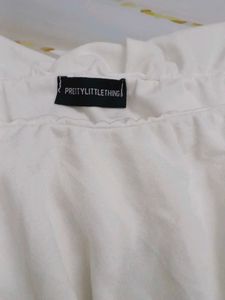 (1300)White Ruffle Bodysuit