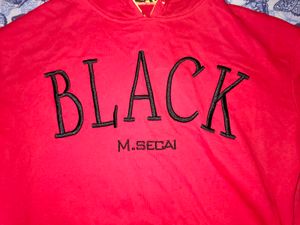 Red Graphic Print Hoodie