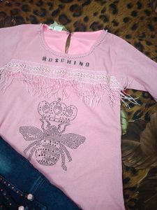 Pink Moschino Inspired Top with Bee