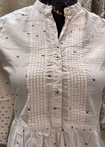 White Top With Bird Print