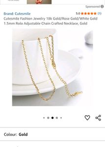 18k Gold Rolo Chain Necklace