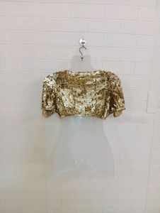 GOLDEN COLOR CROP SHRUG