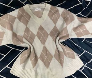 Korean Check Aesthetic Oversized Sweaters