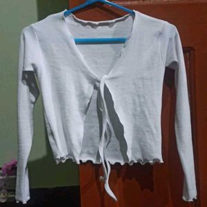 White Tie Front Top