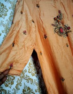 Elegant  Embroidered Party Wear Kurta Inner Attach