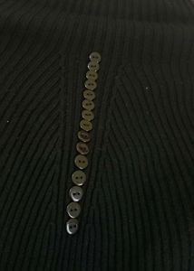 Black Colour Woolen Full Tshirt