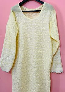 Sale ❗️Yellow Chickankari Kurti