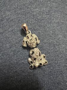 Rhinestone Encrusted Dalmatian Dog Pendant
