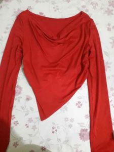 Red Long Sleeve Top
