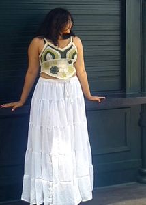 Tiered White Skirt