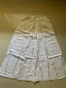 White embroidered sharara