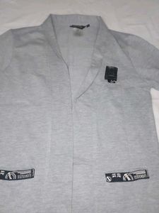 Gray Long Sleeve Blazer