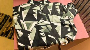 Geometric Print Button-Down Shirt