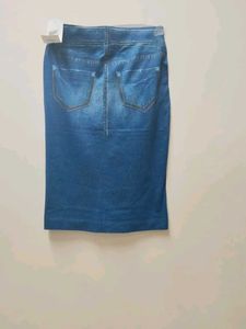 Denim Print Pencil Skirt