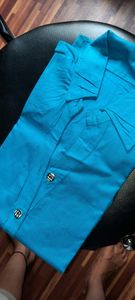 Blue Collared Button-Down Shirt