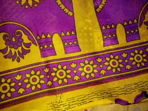Vintage Grapic Dear And Carrige Silk Saree