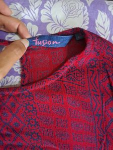 Rani Pink OR Burgundy Coloured Kurta(Fusion Brand)