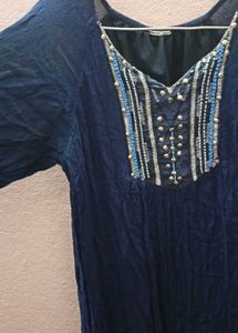 Blue A-line Dress.