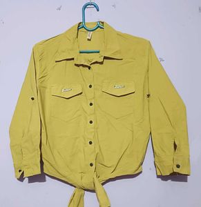 Yellow Tie-Front Shirt