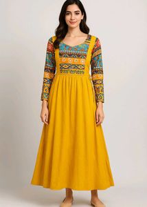 Yellow Printed Maxi Dress