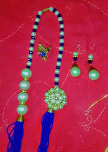 Elegant Blue Rajputi Set With Free Ring Available