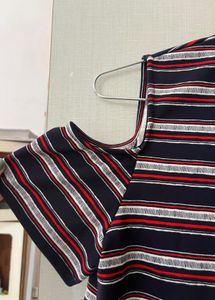 Striped Cold Shoulder Top