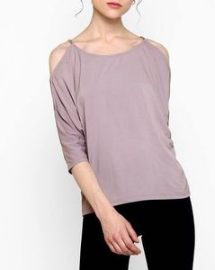 Kazo Lavender Cold Shoulder Top