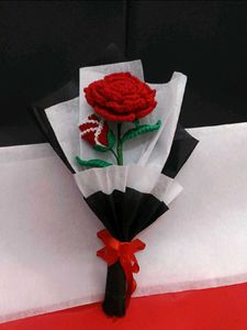 Handmade Crochet Rose Flower Bouquet