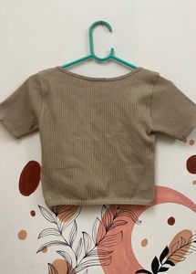 ZARA ribbed square neck crop top
