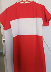 Red & White Mini T-Shirt Dress