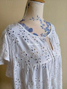 White Eyelet Tunic Top