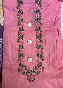 Light Coloured Cotton Suite With Dupatta