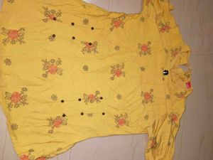 Yellow Floral Western Top