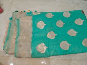 Green Jari Weaving Saree