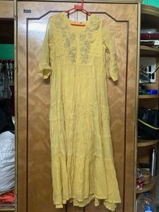 Yellow Embellished Long Gown